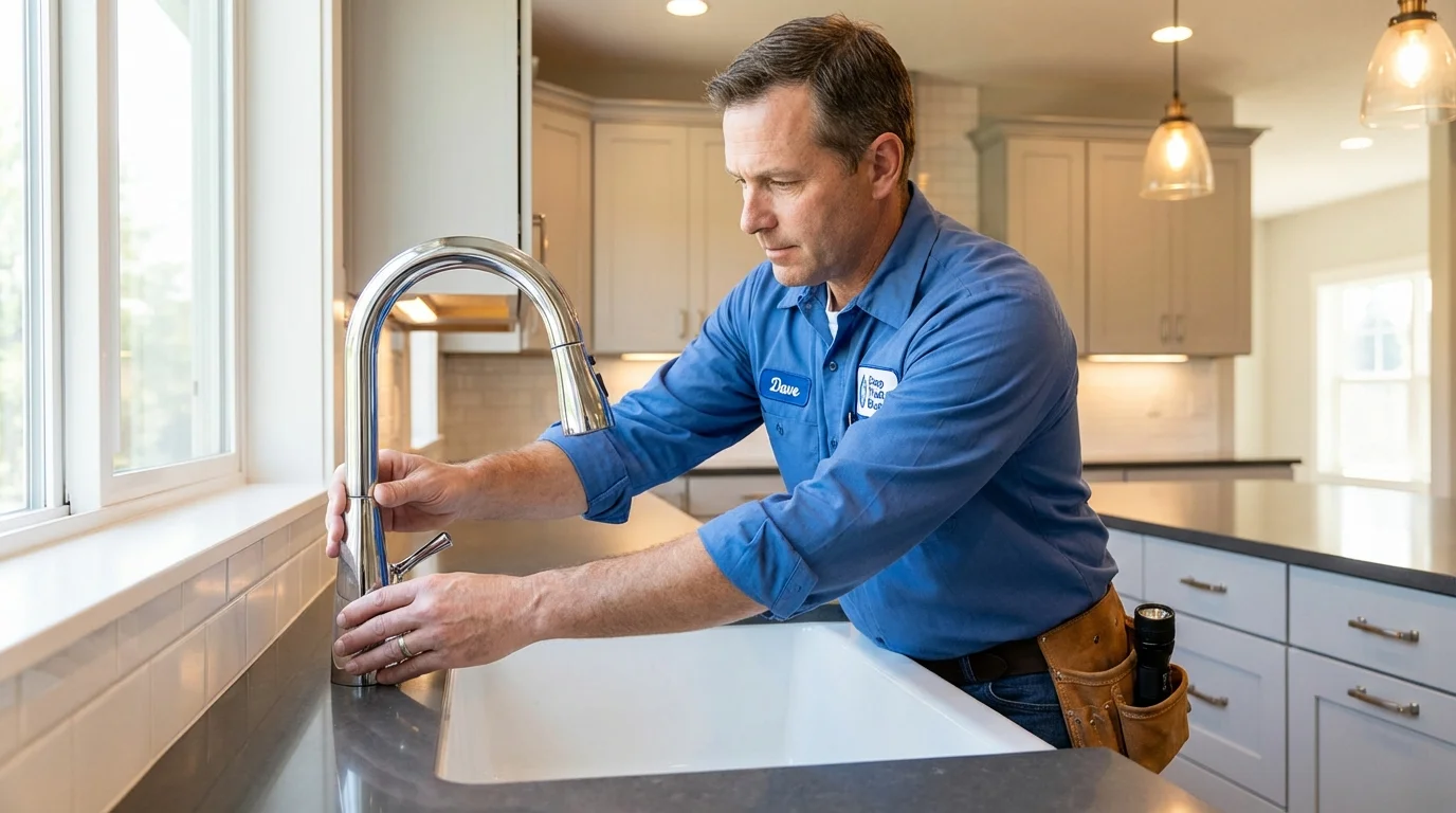 Kitchen faucet installation by Johns Plumbing LLC in West Columbia